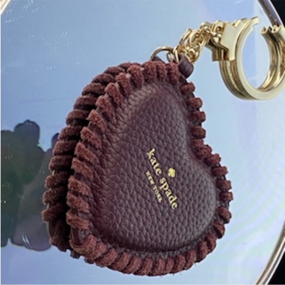 kate spade Accessories - Kate Spade NY Burgundy Heart Key Chain Fob